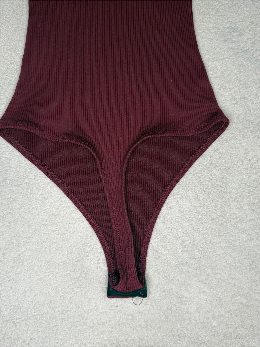 Lulus Womens Size XS Bodysuit Sleeveless Mock Neck Ribbed Burgundy Stretch - Picture 10 of 10